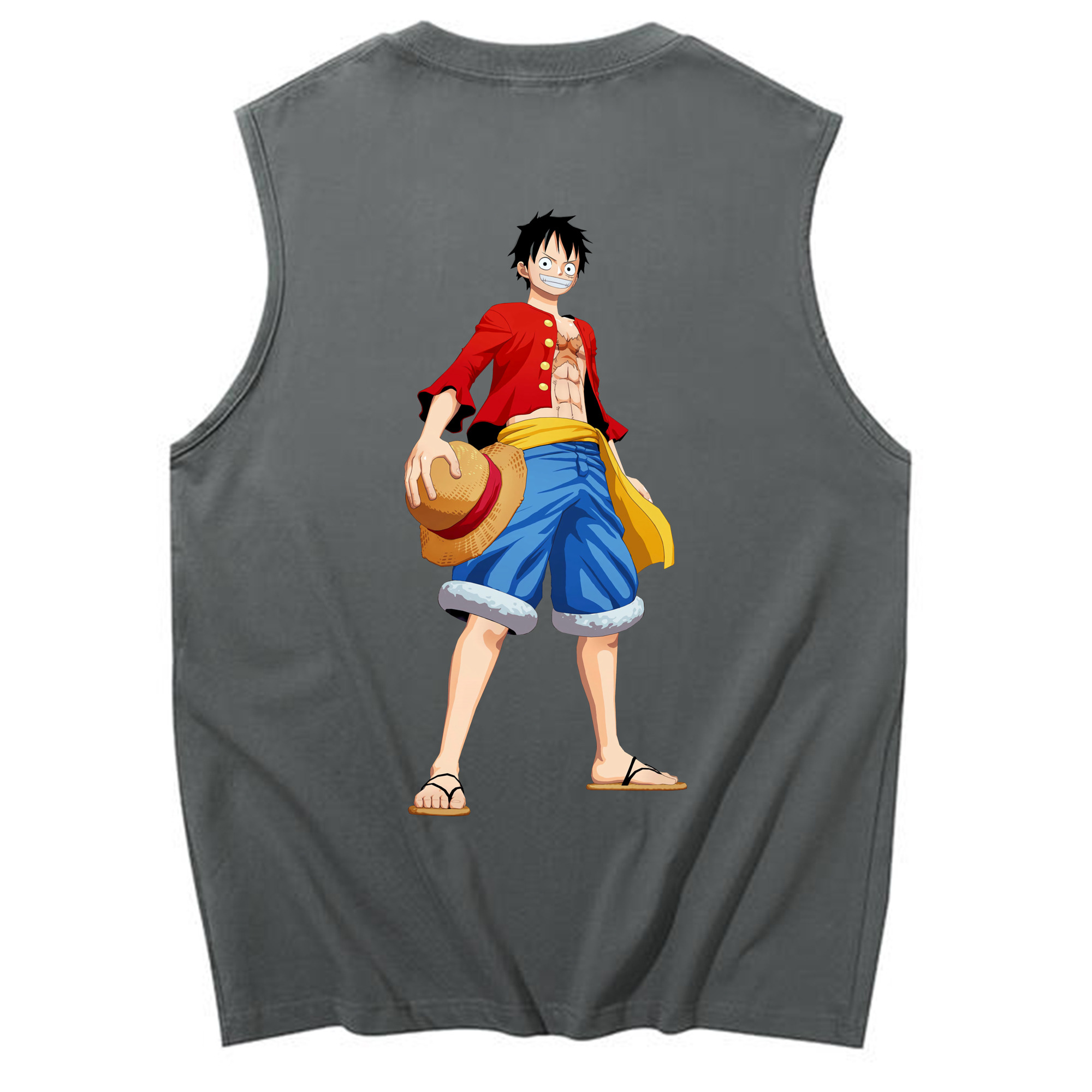 ワンピース モンキー・D・ルフィ ONE PIECE Monkey D. Luffy コットン100％タンクトップ（背面プリント）